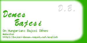 denes bajcsi business card